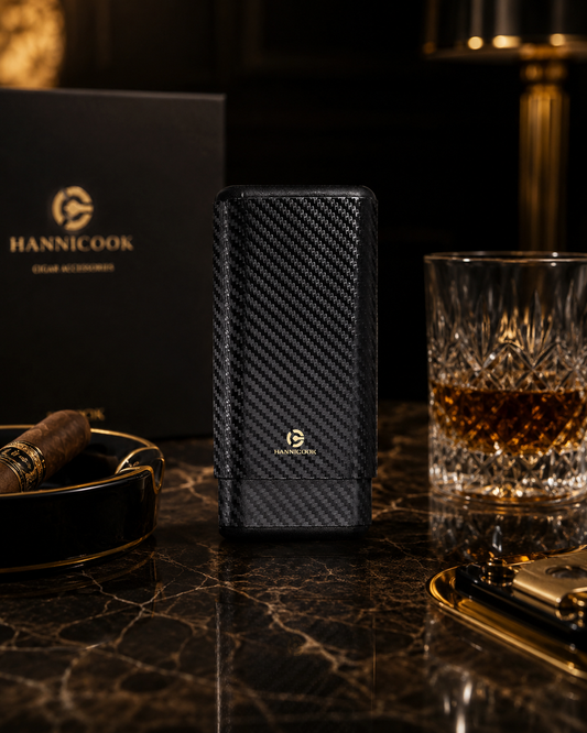Château Élégance® Noir Héritage™ – Architectural Leather Travel Humidor