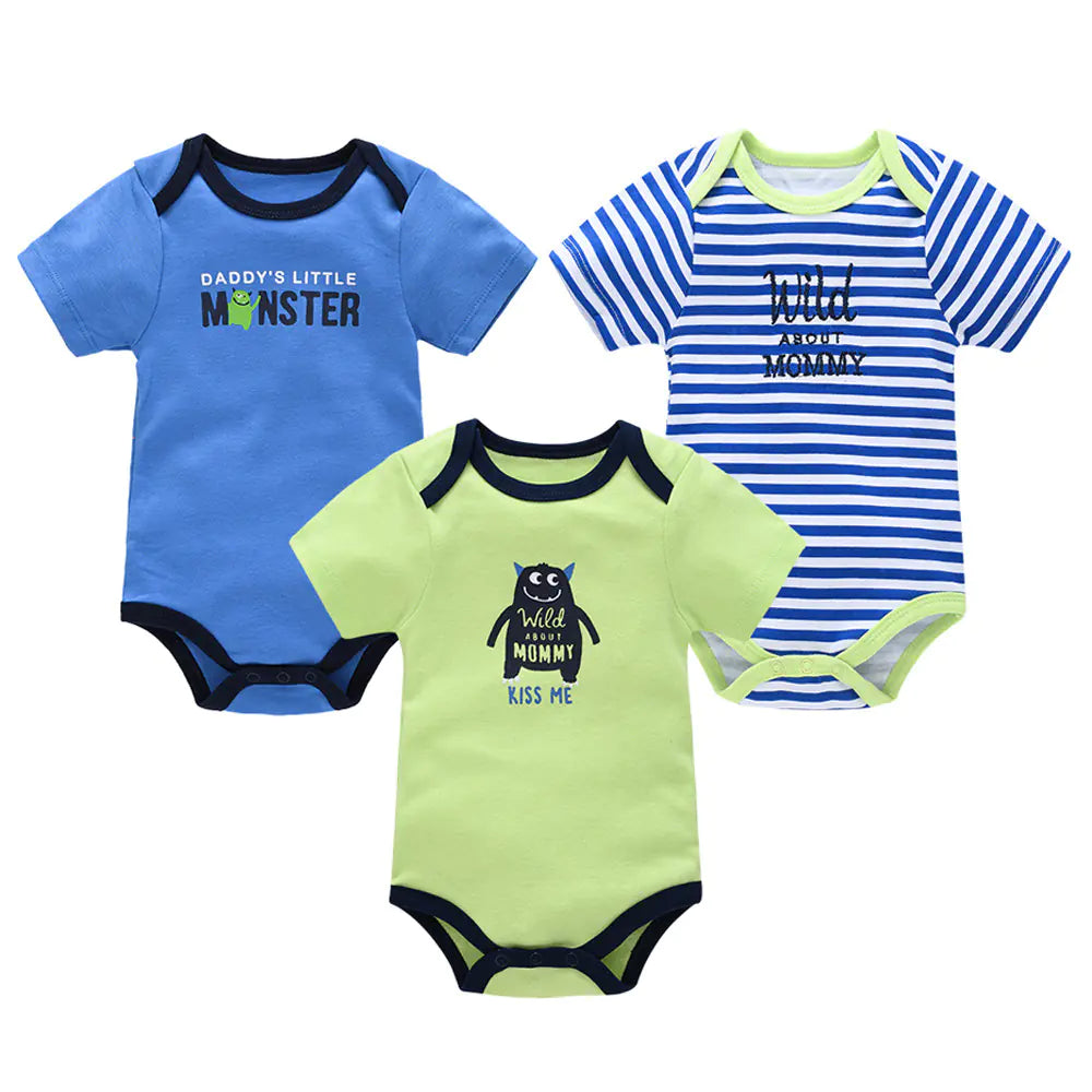 Château Bébé™ – Signature Cotton Romper Set (3-Piece Collection)