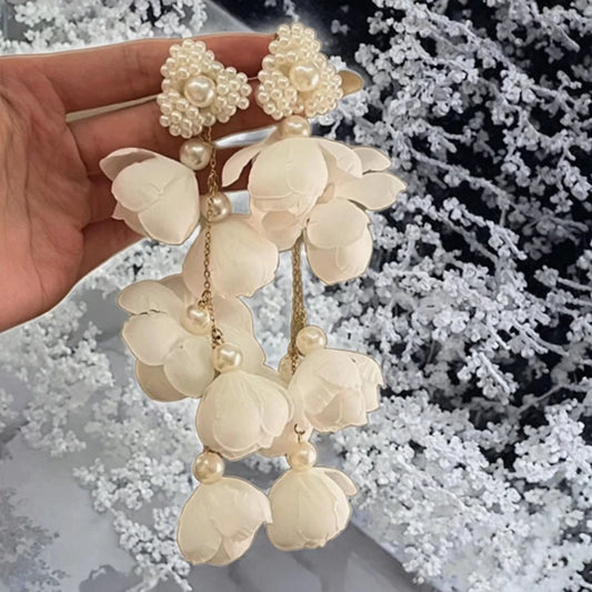 Pearl Floral Drop Earrings