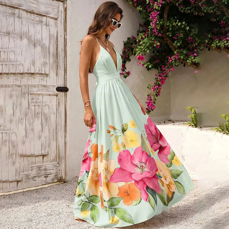 Château Élégance Riviera Bloom Maxi Dress