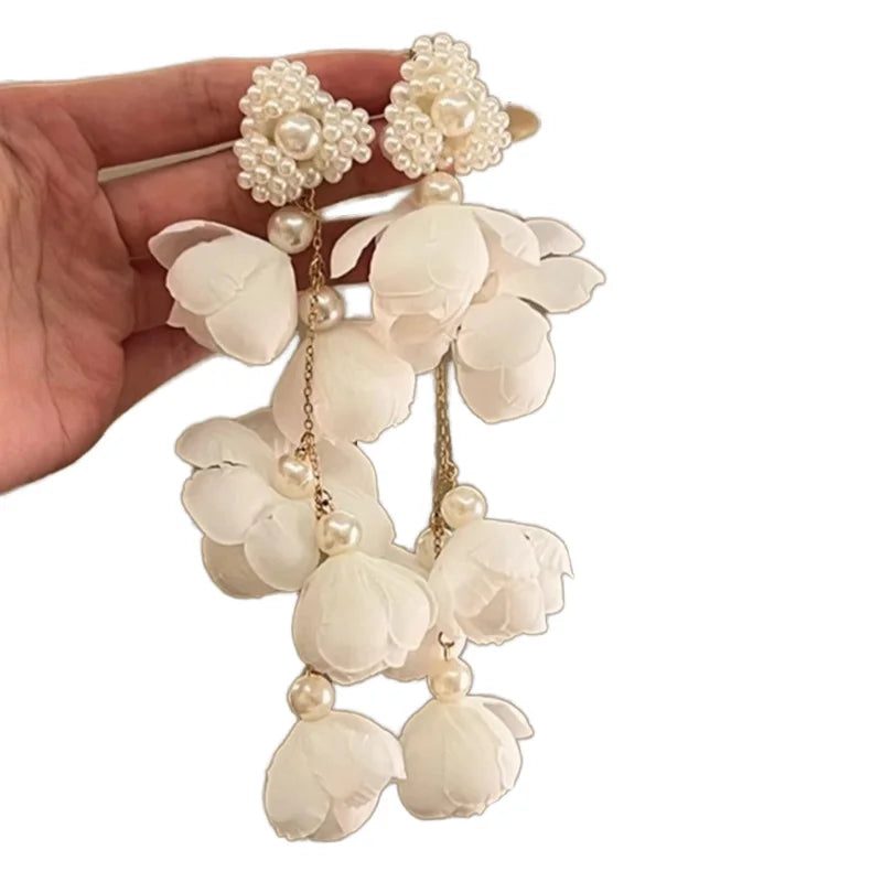 Pearl Floral Drop Earrings
