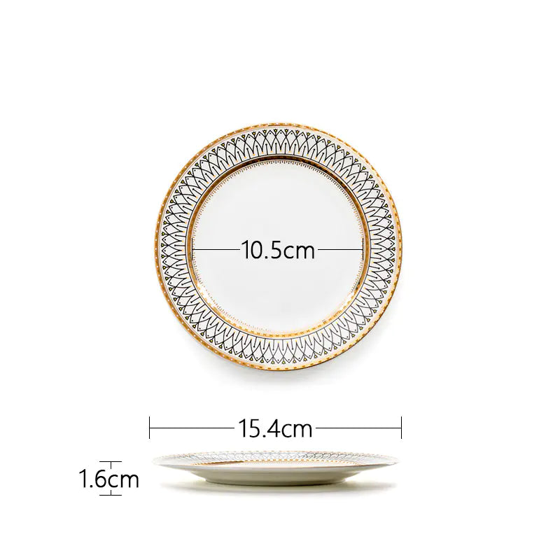 Ligne Dorée European Porcelain Plate with Gold Trim