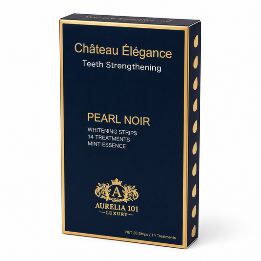 Château Élégance Pearl Noir Whitening Strips – Mint Essence – 14 Treatments