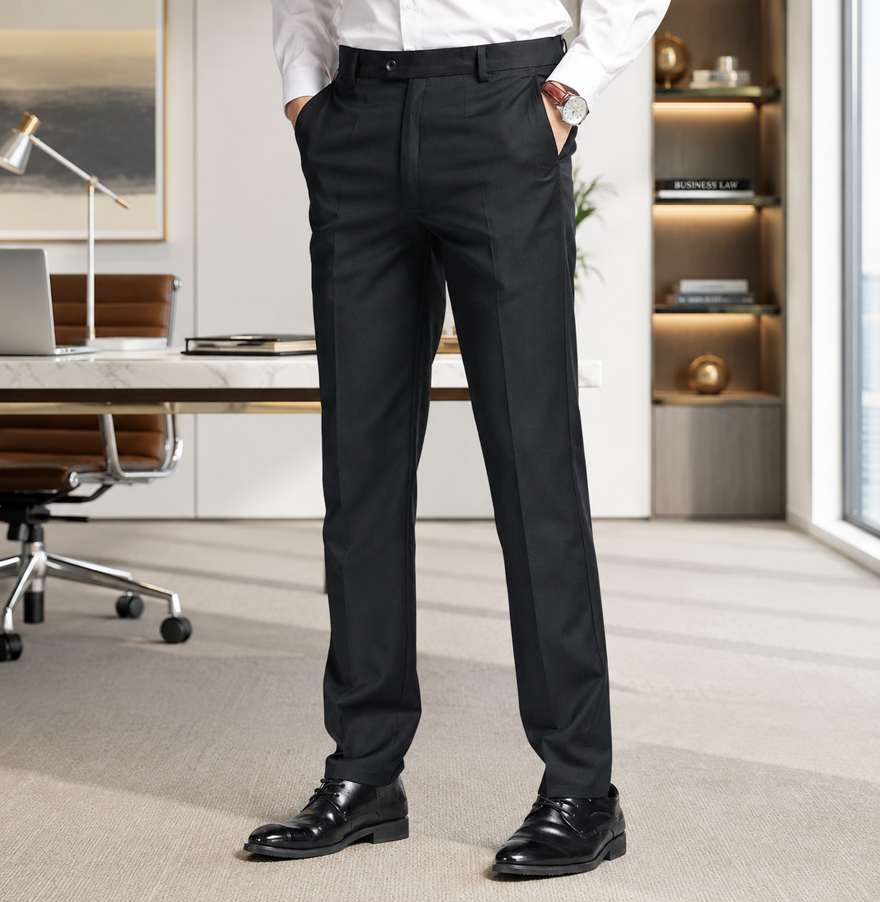 Château Élégance Men’s Slim Fit Viscose Pants