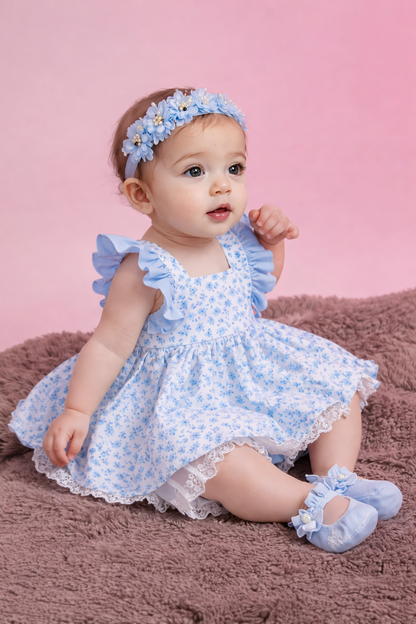 Floral Baby Dress with Flutter Sleeves