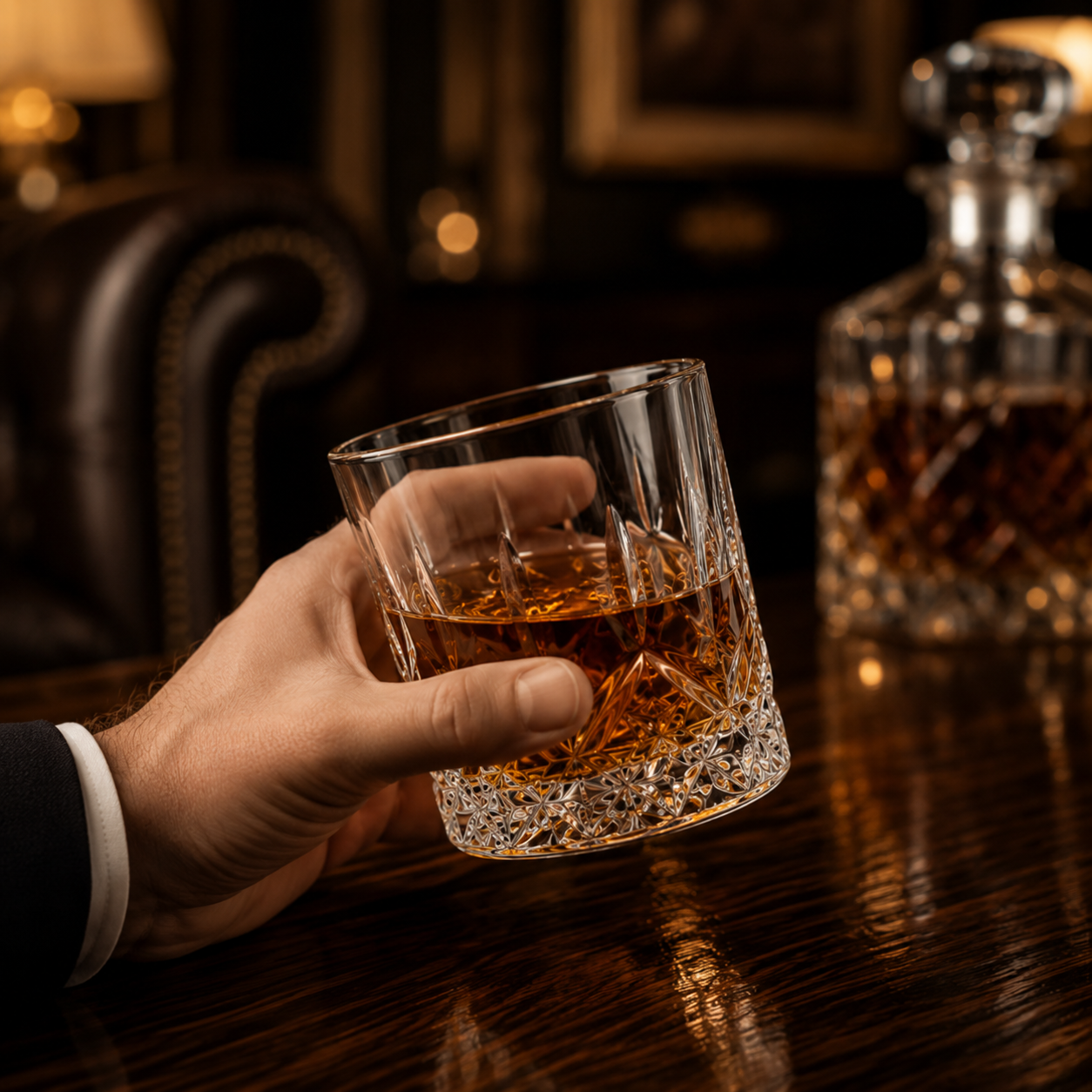 Château Élégance® Crown Cellar™ Men's Crystal Whisky Tumblers Set of 4