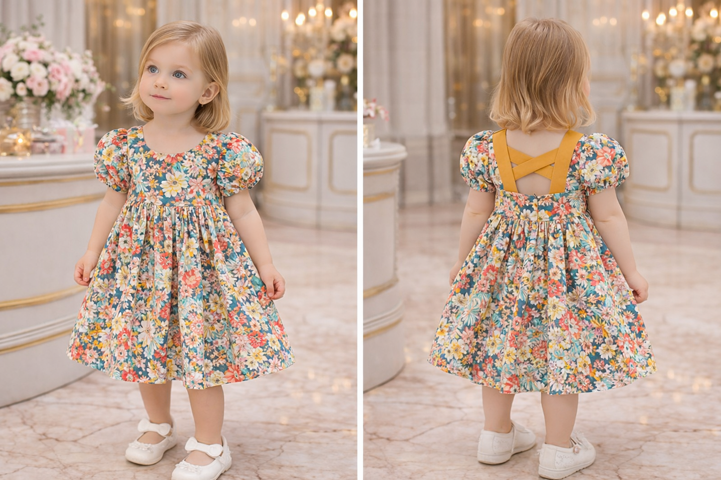 Summer Floral Cotton Dress – Everyday Elegance for Girls
