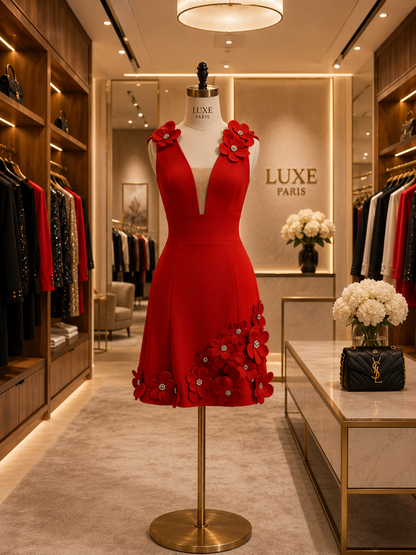Château Élégance Amélie 3D Floral Dress