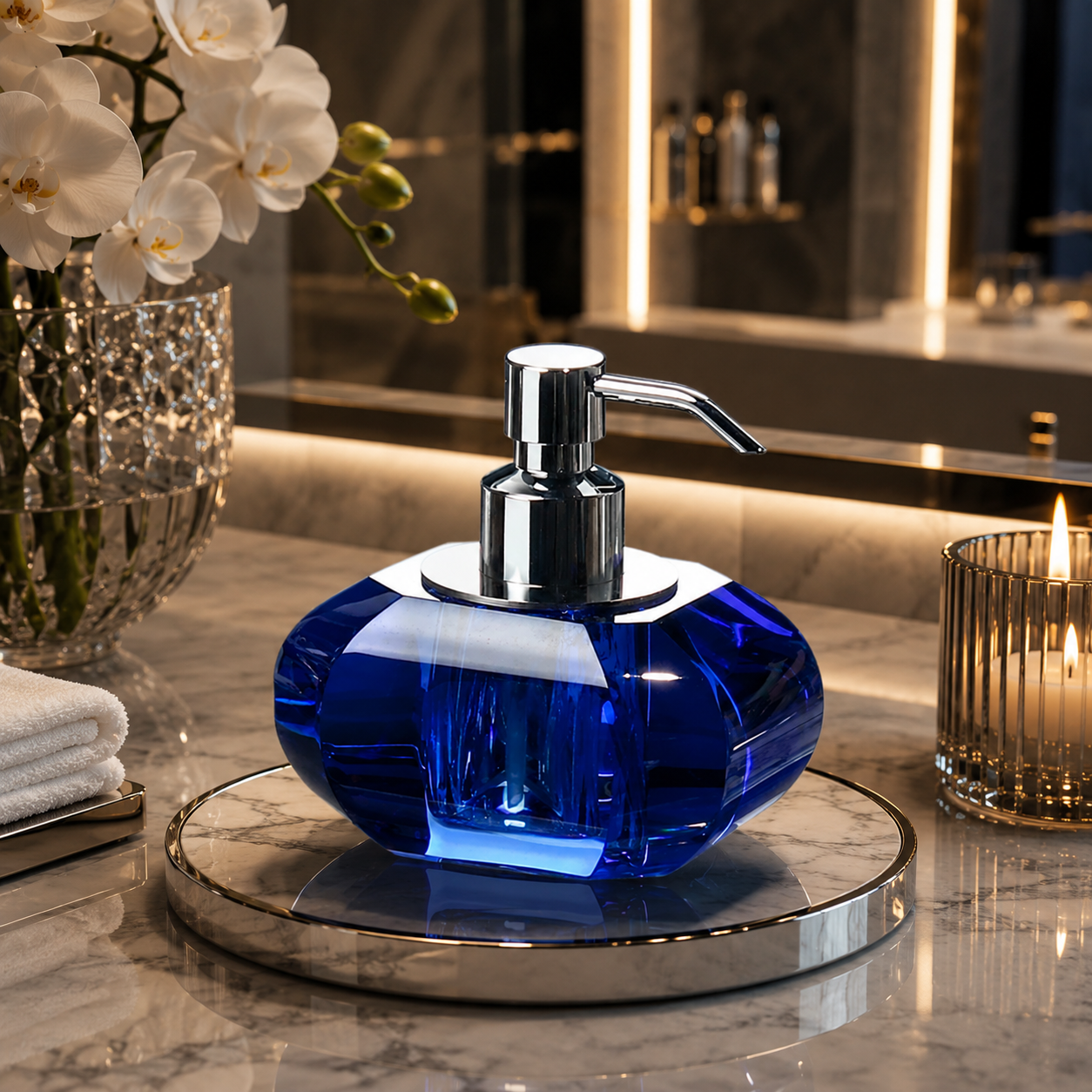 Crystal Élan™ — Sculptural Crystal Soap Dispenser