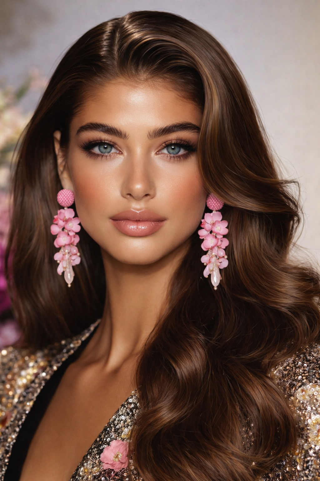 Rose Petal Cascade Earrings