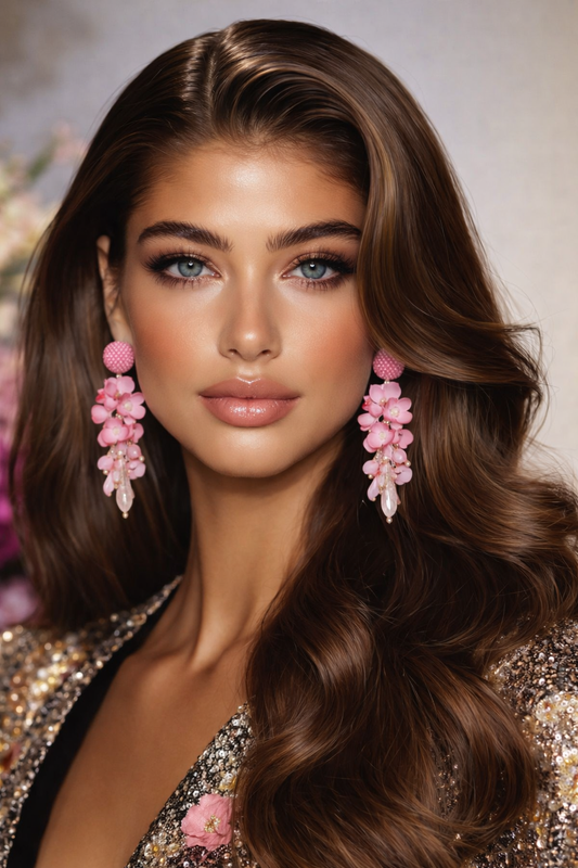 Rose Petal Cascade Earrings