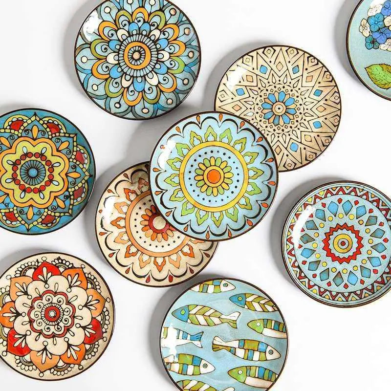 Mosaïque Soleil Plate — Hand-Painted Ceramic Art Plate