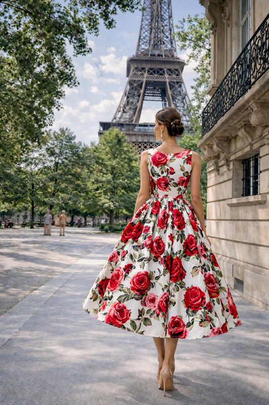 Robe Jardin d’Été – Silhouette Fleurie