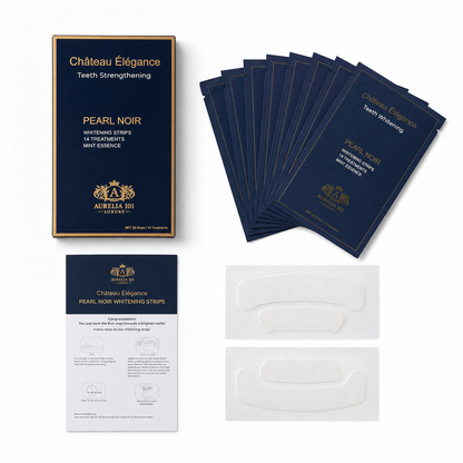 Château Élégance Pearl Noir Whitening Strips – Mint Essence – 14 Treatments
