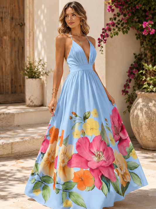 Château Élégance Riviera Bloom Maxi Dress