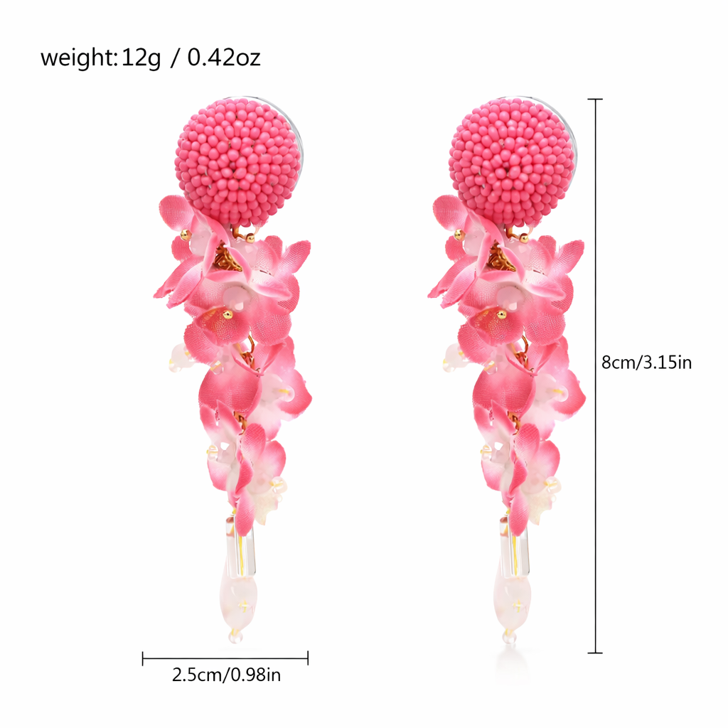 Rose Petal Cascade Earrings