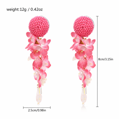 Rose Petal Cascade Earrings