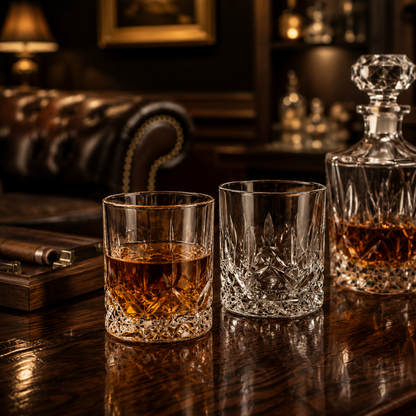 Château Élégance® Crown Cellar™ Men's Crystal Whisky Tumblers Set of 4