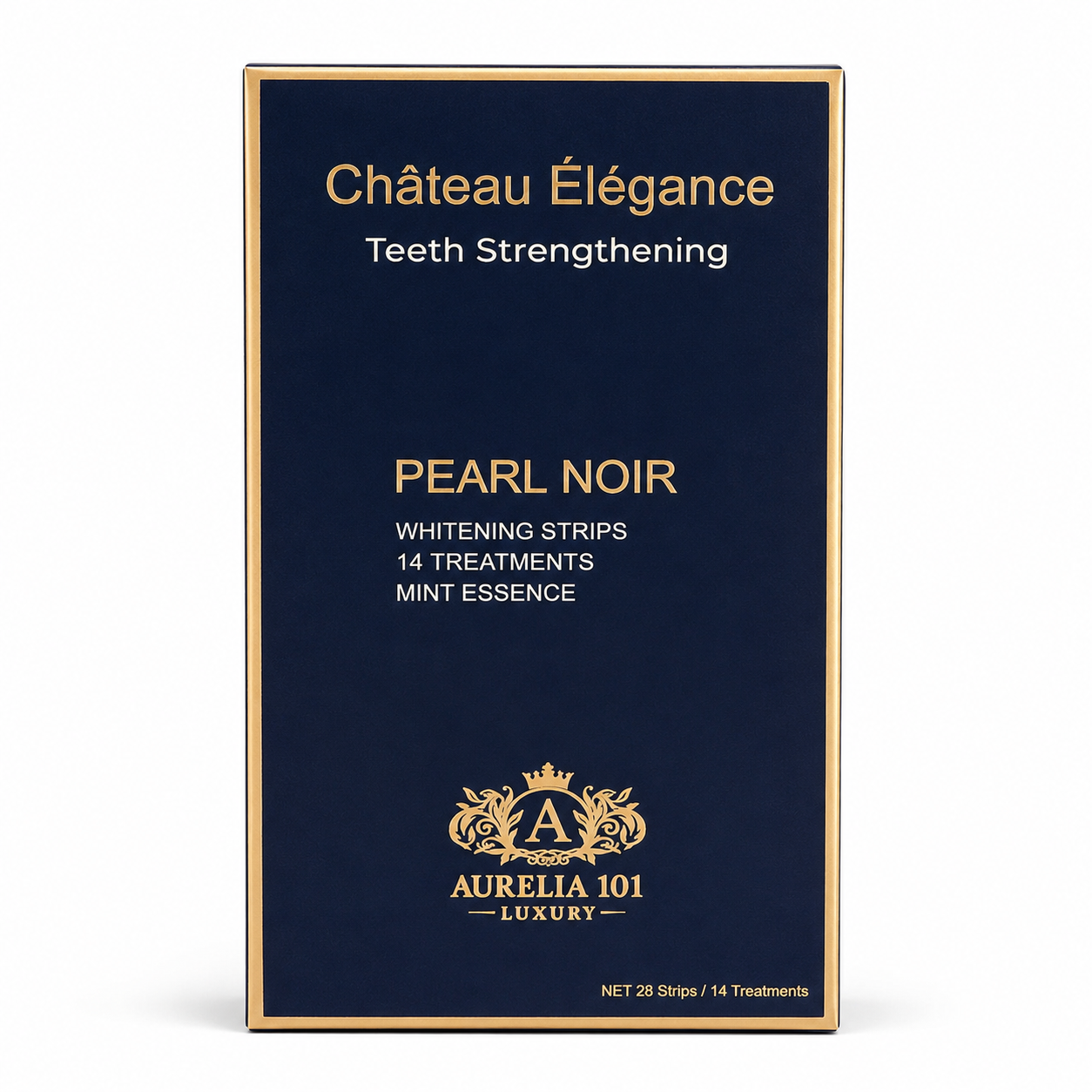 Château Élégance Pearl Noir Whitening Strips – Mint Essence – 14 Treatments