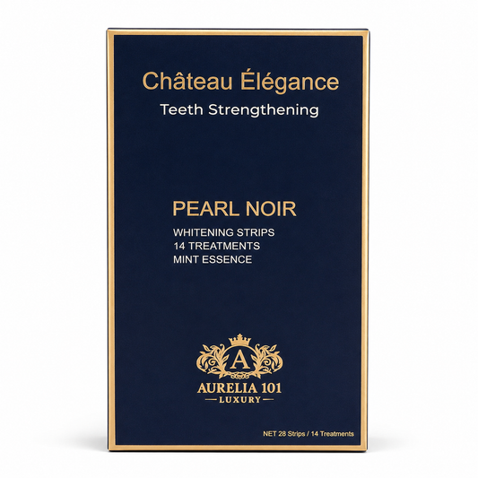 Château Élégance Pearl Noir Whitening Strips – Mint Essence – 14 Treatments