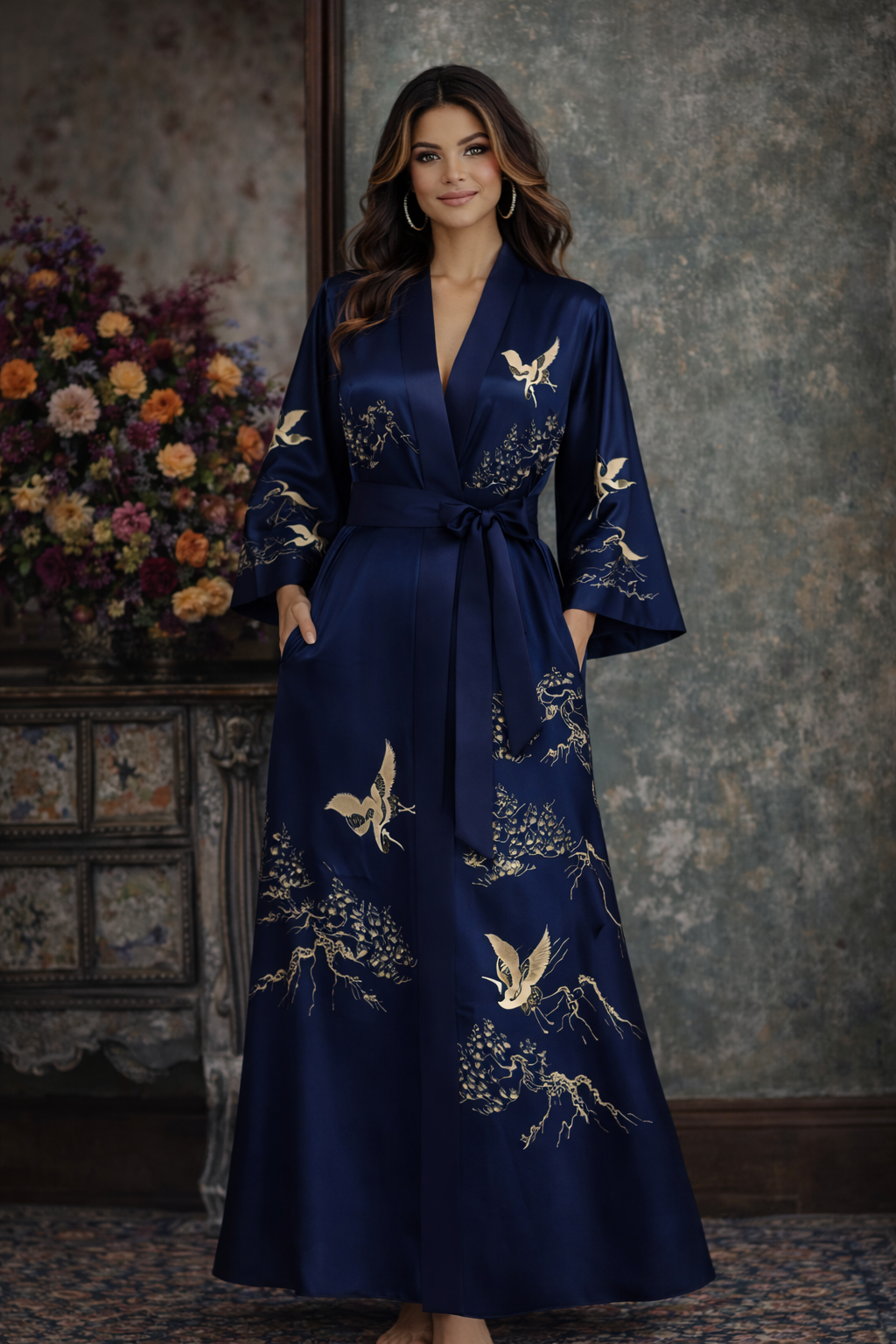 Maison Élégance — Satin L’Intime Kimono