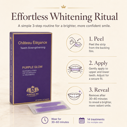 Château Élégance Purple Glow Teeth Whitening Strips (14 pcs)