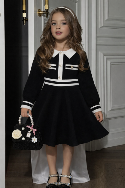 Girls’ Classic Knit Dress – Winter Elegance