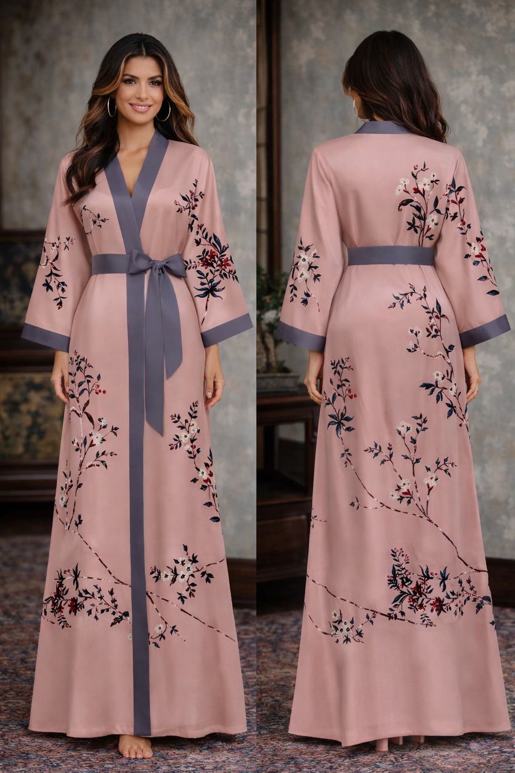 Maison Élégance — Satin L’Intime Kimono