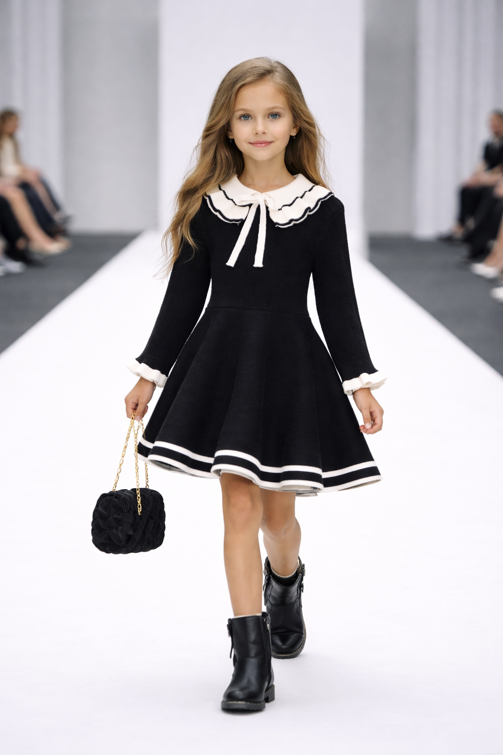 Robe Tricotée Élégance – Rose Poudré