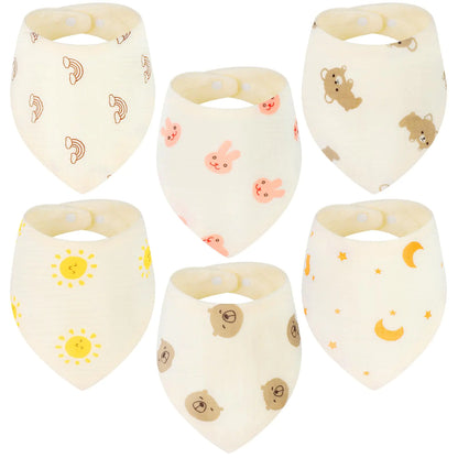 Château Élégance – Muslin Baby Bib Set (6-Piece Collection)