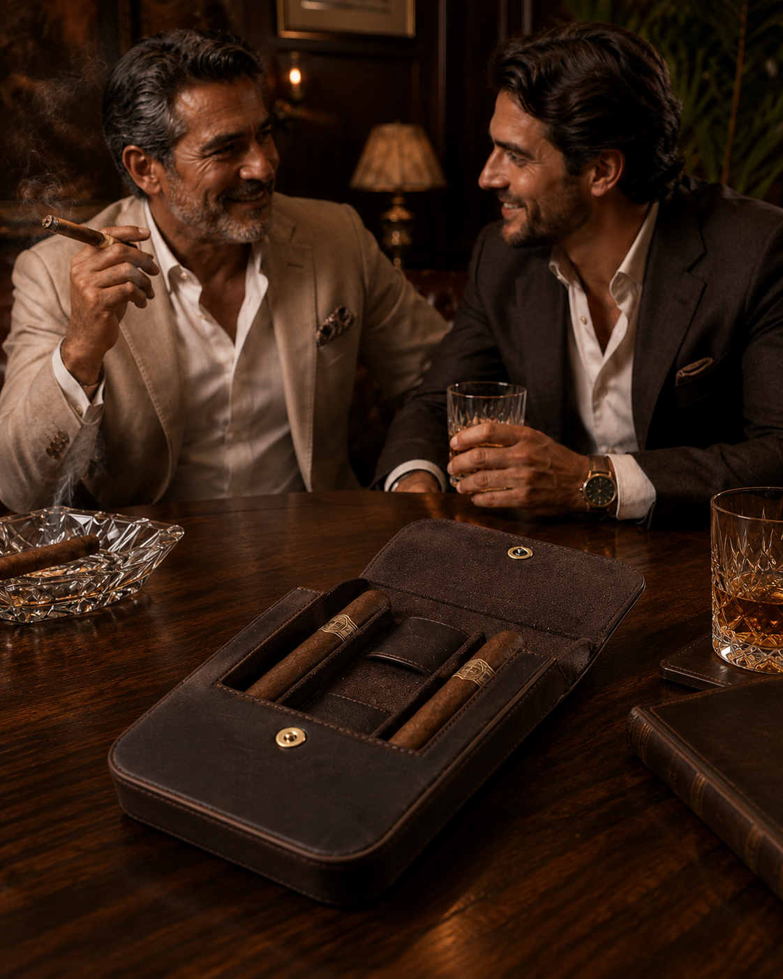 Château Élégance® Windsor Reserve™ – Men's Leather Travel Cigar Case