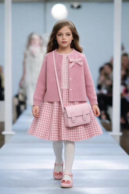 Château Élégance – Knit Dress with Bow Detail & Heritage Skirt