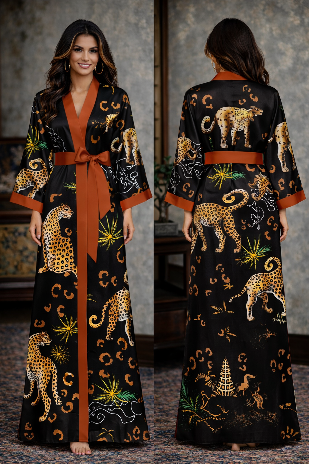Maison Élégance — Satin L’Intime Kimono