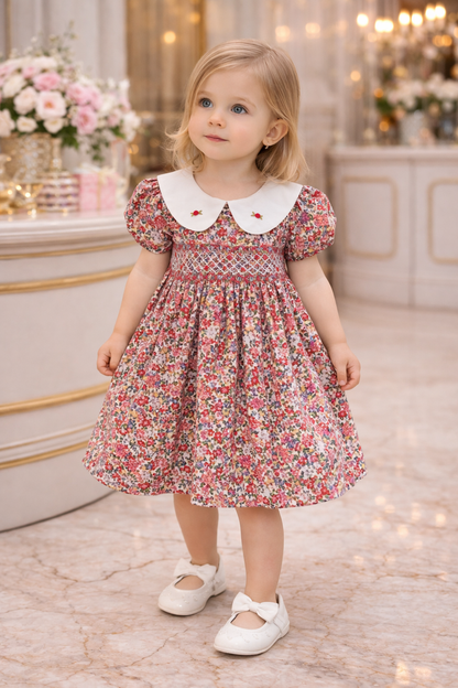 Timeless Floral Peter Pan Dress – A Classic Cotton Dress for Everyday Elegance