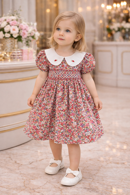 Timeless Floral Peter Pan Dress – A Classic Cotton Dress for Everyday Elegance