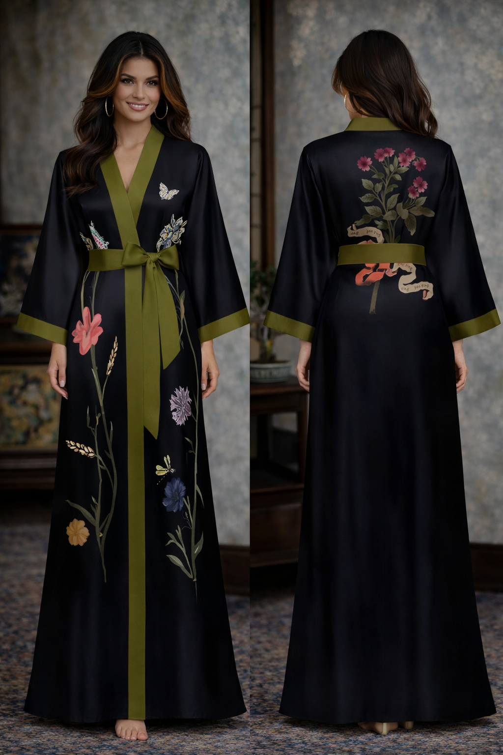 Maison Élégance — Satin L’Intime Kimono