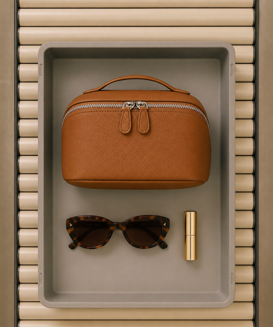Élise Voyage™ Genuine Leather Vanity Case