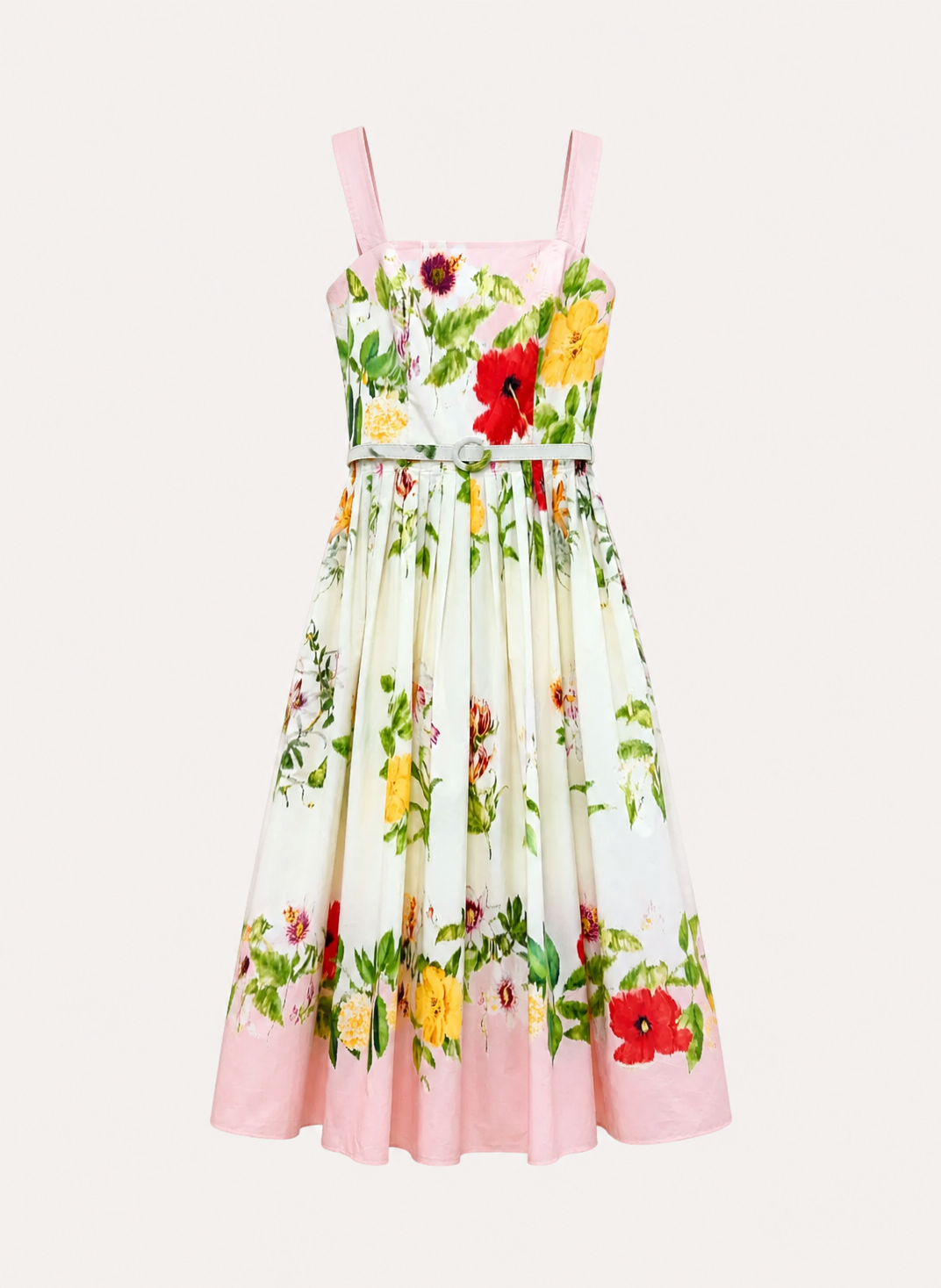 Château Élégance Fleur Cotton Midi Dress for Women