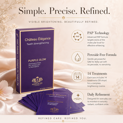 Château Élégance Purple Glow Teeth Whitening Strips (14 pcs)