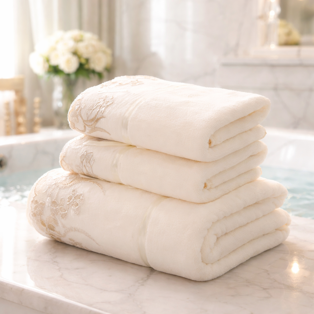 Linge de Bain Élégance
Set de Rituel — Château Élégance