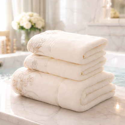 Linge de Bain Élégance
Set de Rituel — Château Élégance