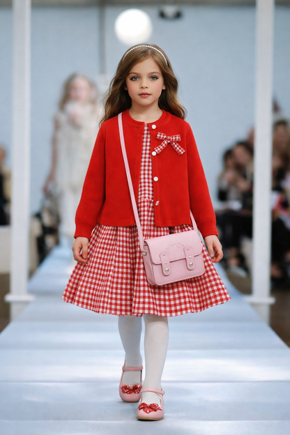 Château Élégance – Knit Dress with Bow Detail & Heritage Skirt