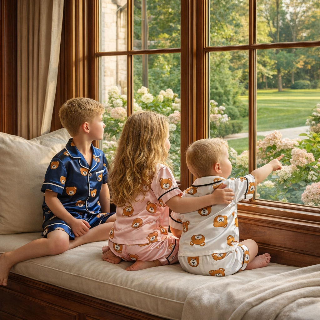 Petit Rêve™ – Refined Satin Summer Pajama Set