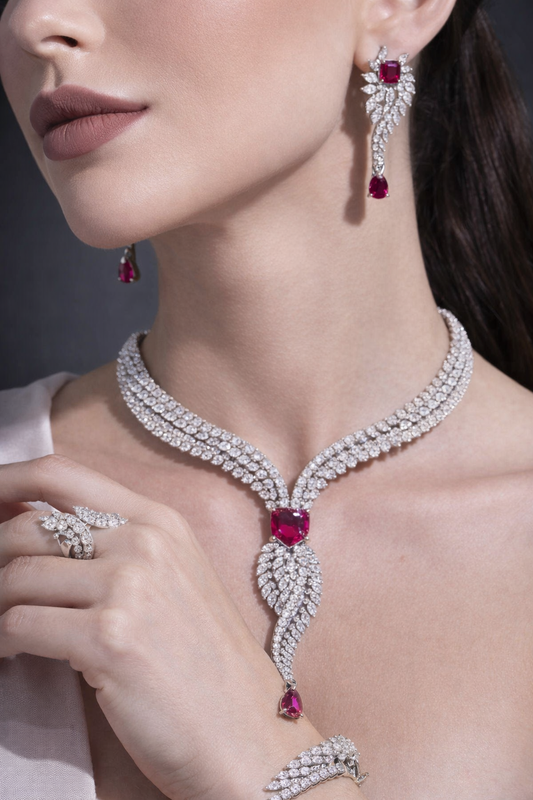 L’Éclat Carmín – Bridal Zirconia Jewellery Set