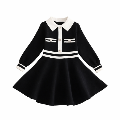 Girls’ Classic Knit Dress – Winter Elegance