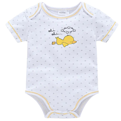 Château Élégance Bébé – Starry Cotton Baby Bodysuit, Short Sleeve