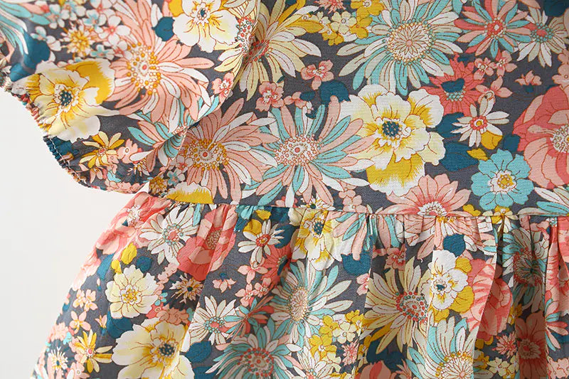 Summer Floral Cotton Dress – Everyday Elegance for Girls