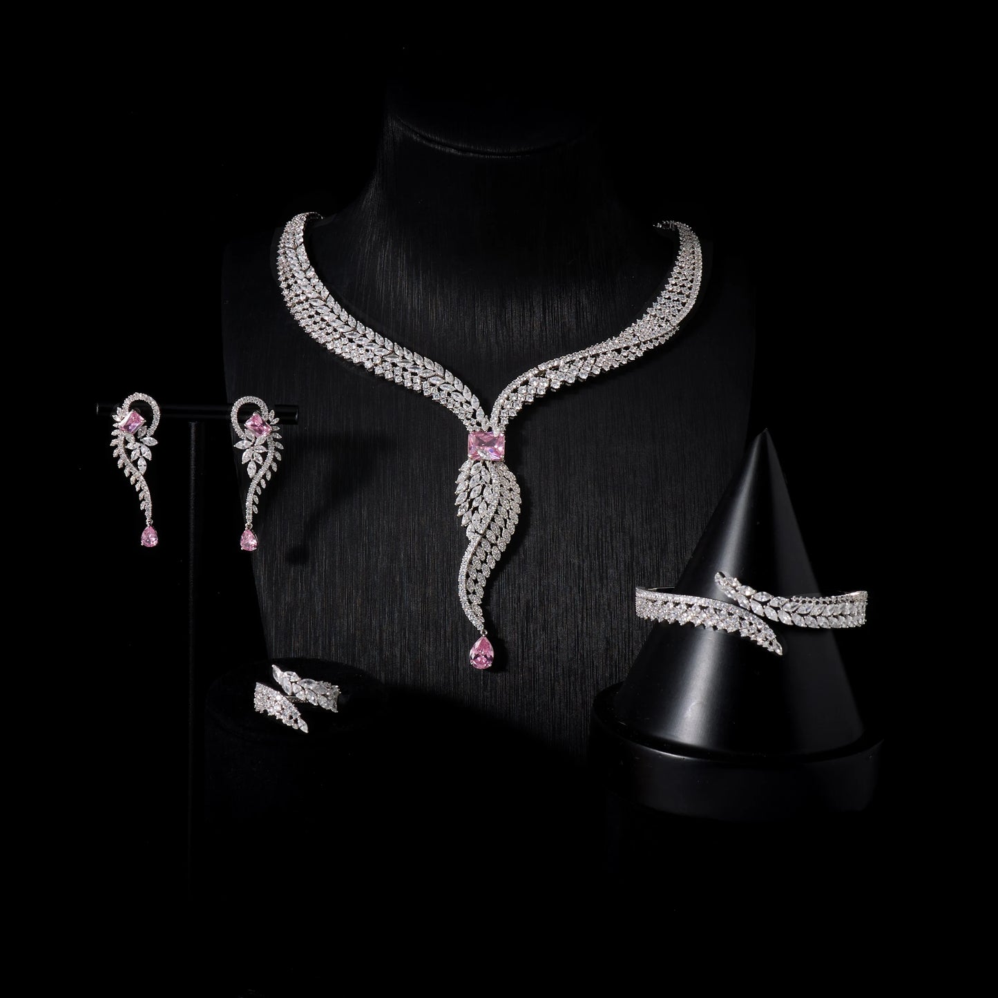 L’Éclat Carmín – Bridal Zirconia Jewellery Set