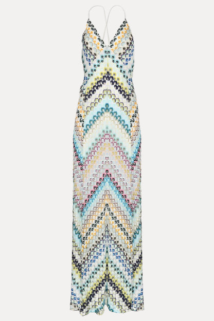 Château Élégance Riviera Crochet Maxi Dress