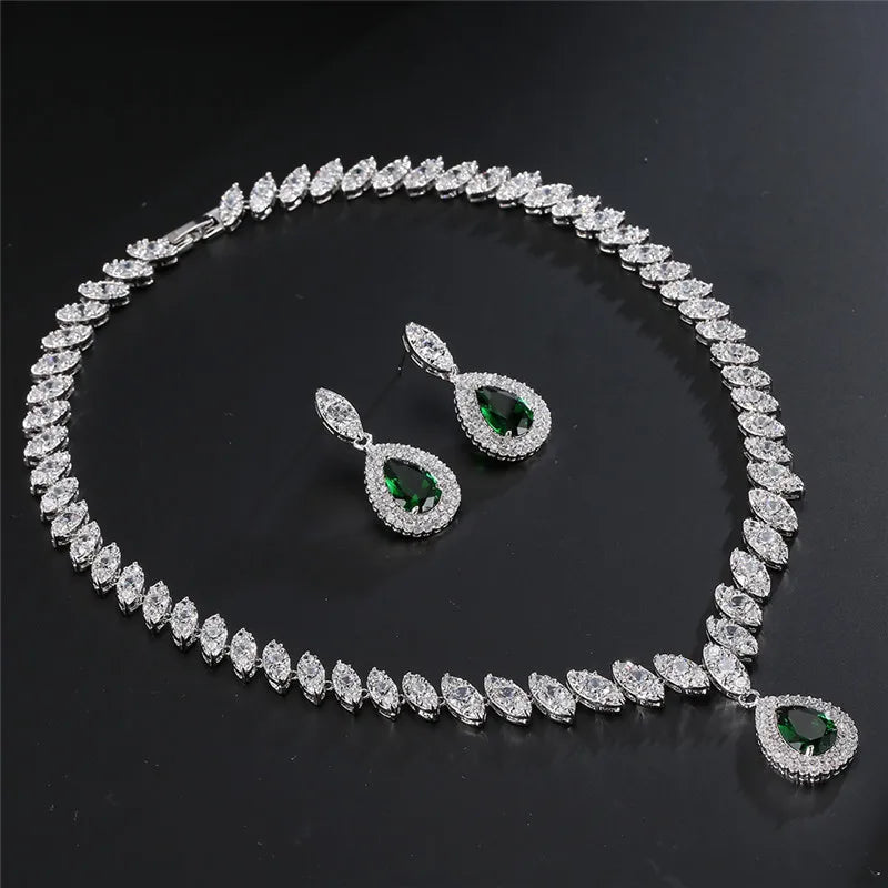 L’Éclat Rouge – Luxury Crystal Zircon Jewellery Set